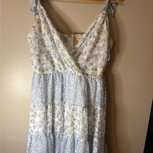 Altar'd State Floral Dress with Blue Accents
